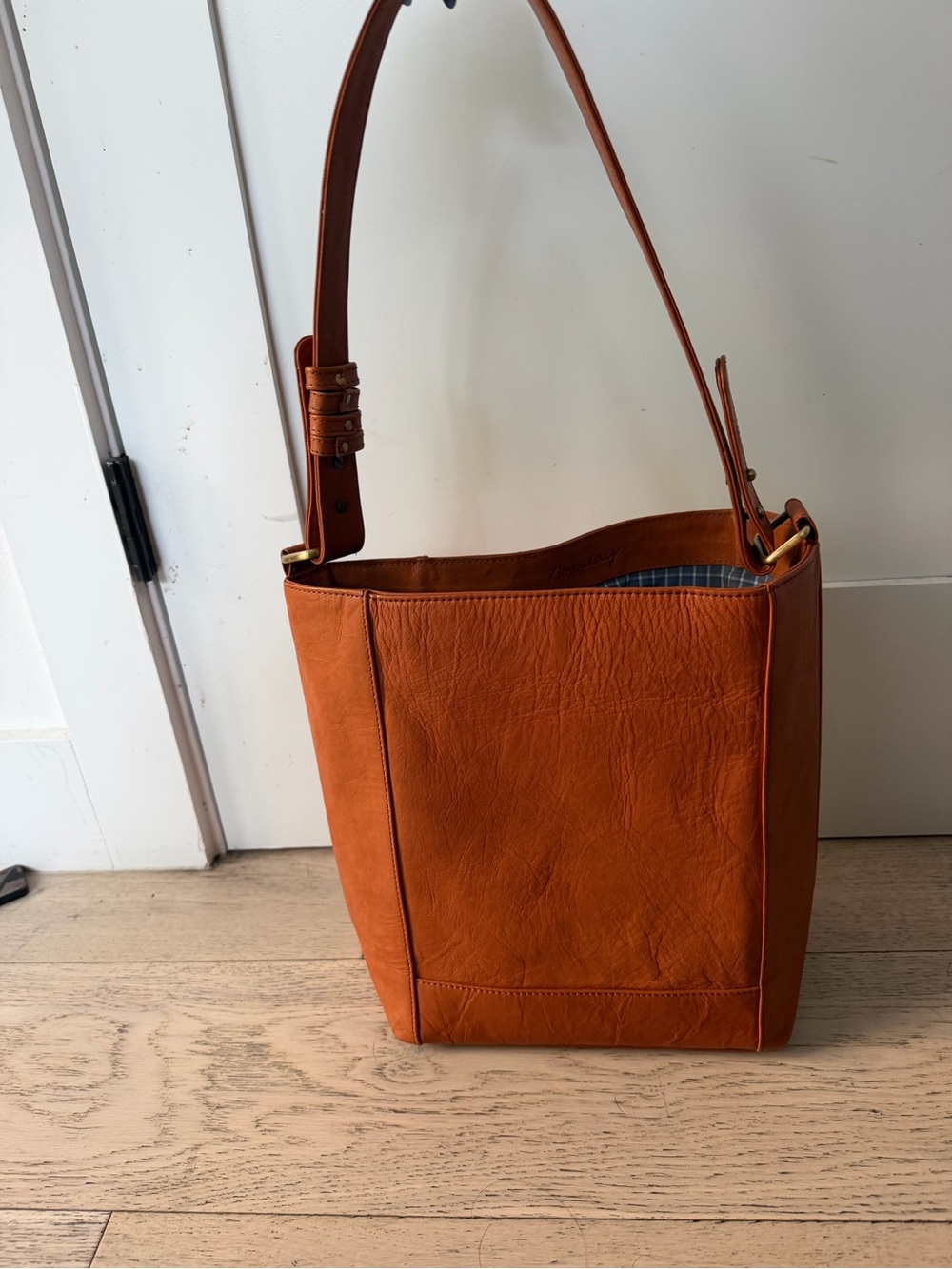 Noonday Modern Leather Bucket Tote